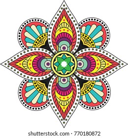 Sweet colorful ethnic mandala 