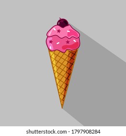 Sweet colorful ice cream. Vector illustration.