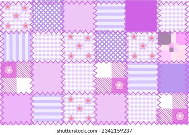 Sweet colorful patchwork seamless pattern from square patches and gingham . Multicolor print for fabrics and textiles.Quilt design, hand made.