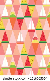 Sweet and Colorful Summer Pattern,Vector,Illustration,Pattern