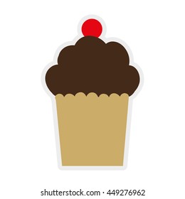 Sweet concept represented by cupcake icon. isolated and flat illustration 