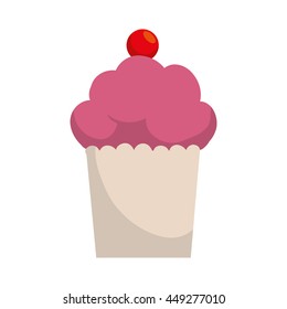 Sweet concept represented by cupcake icon. isolated and flat illustration 