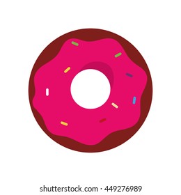 Sweet concept represented by donut icon. isolated and flat illustration 