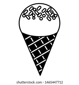 sweet cone ice cream on white background vector illustration