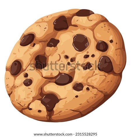 Sweet cookie baked with chocolate over white