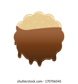 Sweet cookie in chocolate icing