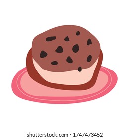 sweet cookie pastry free form style icon vector illustration design