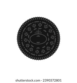 Sweet cookies. American dark chocolate cookies. Vector Illustration