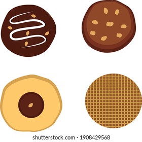 Süße Kekse, Illustration, Vektorgrafik auf weißem Hintergrund.