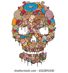 sweet cookies skull illustration