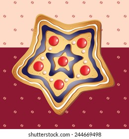 Sweet cookies, vector illustration. Elements for cards, gifts, crafts, invitation.