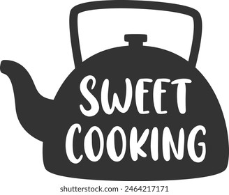 Ilustración vectorial de logotipo de hervidor de cocina dulce