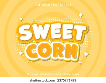 sweet corn editable text effect template with abstract background use for business logo and brand