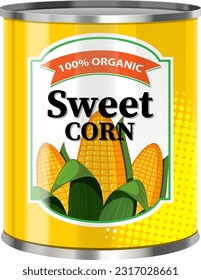Sweet Corn Food Can Vector illustration