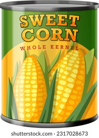 Sweet Corn Food Can Vector illustration