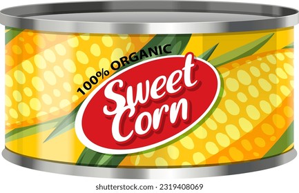 Sweet Corn Food Can Vector illustration