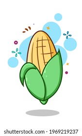 Sweet corn icon cartoon illustration