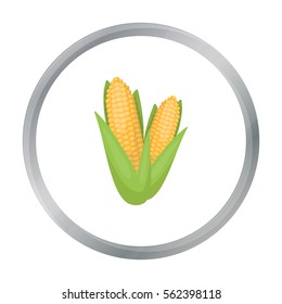 Sweet corn icon in cartoon style isolated on white background. Canadian Thanksgiving Day symbol stock vector illustration.