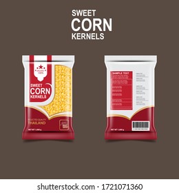 Sweet Corn Kernels Packaging Vector Design