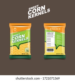 Sweet Corn Kernels Packaging Vector Design