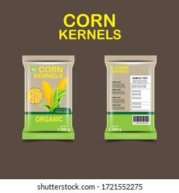 Sweet Corn Kernels Packaging Vector Design