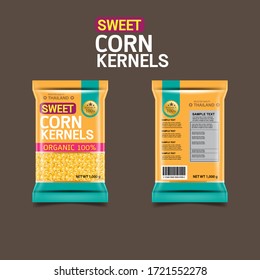 Sweet Corn Kernels Packaging Vector Design
