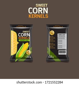 Sweet Corn Kernels Packaging Vector Design