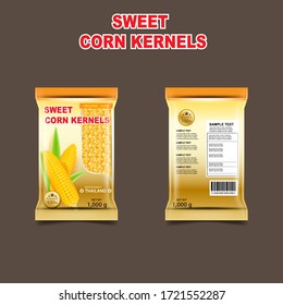 Sweet Corn Kernels Packaging Vector Design