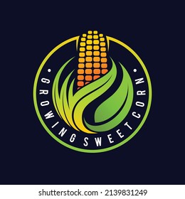 sweet corn logo with circle concept