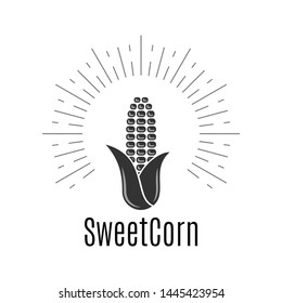 Sweet Corn Logo. Maize Design On White Background