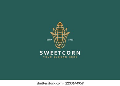 Sweet Corn Minimalist Concept Logo for Organic and Healthy Food Business Product