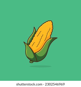 Sweet Corn vector illustration. Corn cartoon illustration.