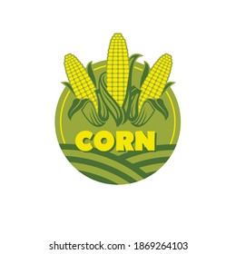 sweet corncob label isolated on white background