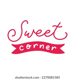 Sweet Corner Logo Isolated in White for Cupcakes Cakes Dessert Party
