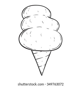 Sweet Cotton Candy Cartoon Using Sketchy Or Line Art Style