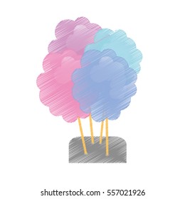 Sweet Cotton Candy icon over white background. colorful design. vector illustration