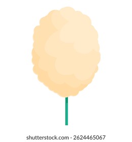 Sweet cotton candy standing on green stick, amusement park treat