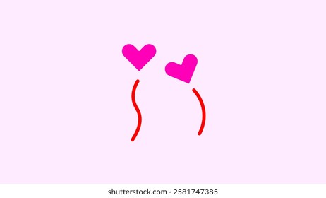 Sweet Couple 00 Background.
Sweet Couple, illustrated with two pink hearts connected to curve red stems, symbolizing love and affection.