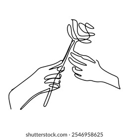 Doce Casal Romântico Design Gráfico Decoração Vetor Line Art