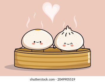 The Sweet Couple Of Steam Buns Vector