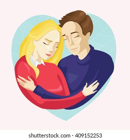 Sweet couple. Vector illustration.