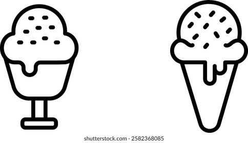 Sweet and Creamy Ice Cream Icon for Desserts, Summer Treats, and Refreshing Snacks