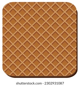 Suelo de costra de avellanas crujiente dulce y capas de chocolate. El apetitoso postre para el té de la mañana. Icono de vector plano de color simple aislado en fondo blanco