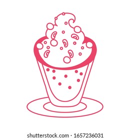 sweet cup with ice cream dessert vector illustration design