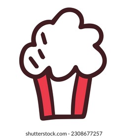 Pastel dulce para el Día de Canadá. Hoja de arce como símbolo. Primero de julio. El simbolismo es rojo y blanco. Estilo Doodle. Postal, pancarta, afiche o diseño. Vector
