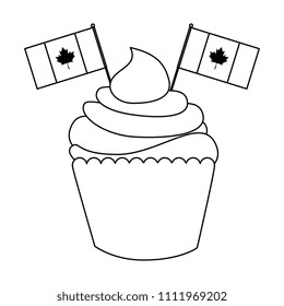 sweet cupcake with canadian flags