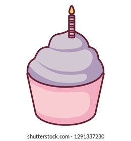 sweet cupcake with candle
