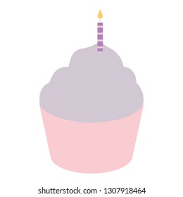 sweet cupcake with candle