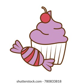sweet cupcake with candy