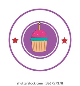 sweet cupcake celebration icon
